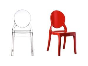 Elizabeth, Plastic chair with oval backrest, for outdoor