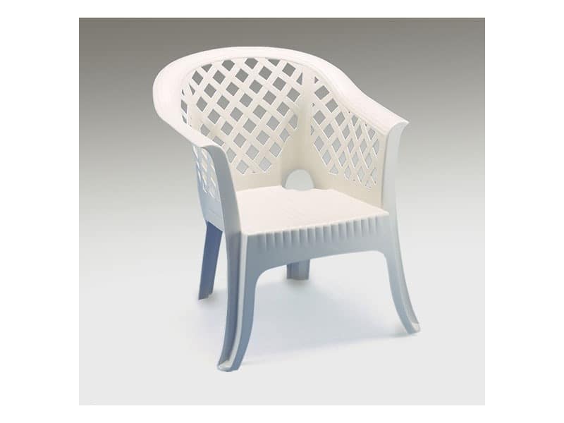 Lario, Plastic armchair with armrests, for outdoor use