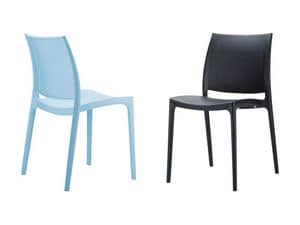 Maya, Stackable chair in plastic for hotels, restaurants and bars
