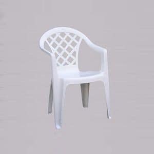Quadri, Outdoor chair with armrests, lightweight, in resin