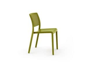 Tara - S, Plastic stackable chair without armrests, for outdoor