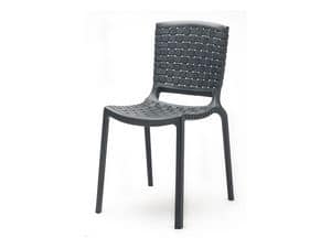 Tatami 305, Stackable chair made of durable plastic, for outdoor use