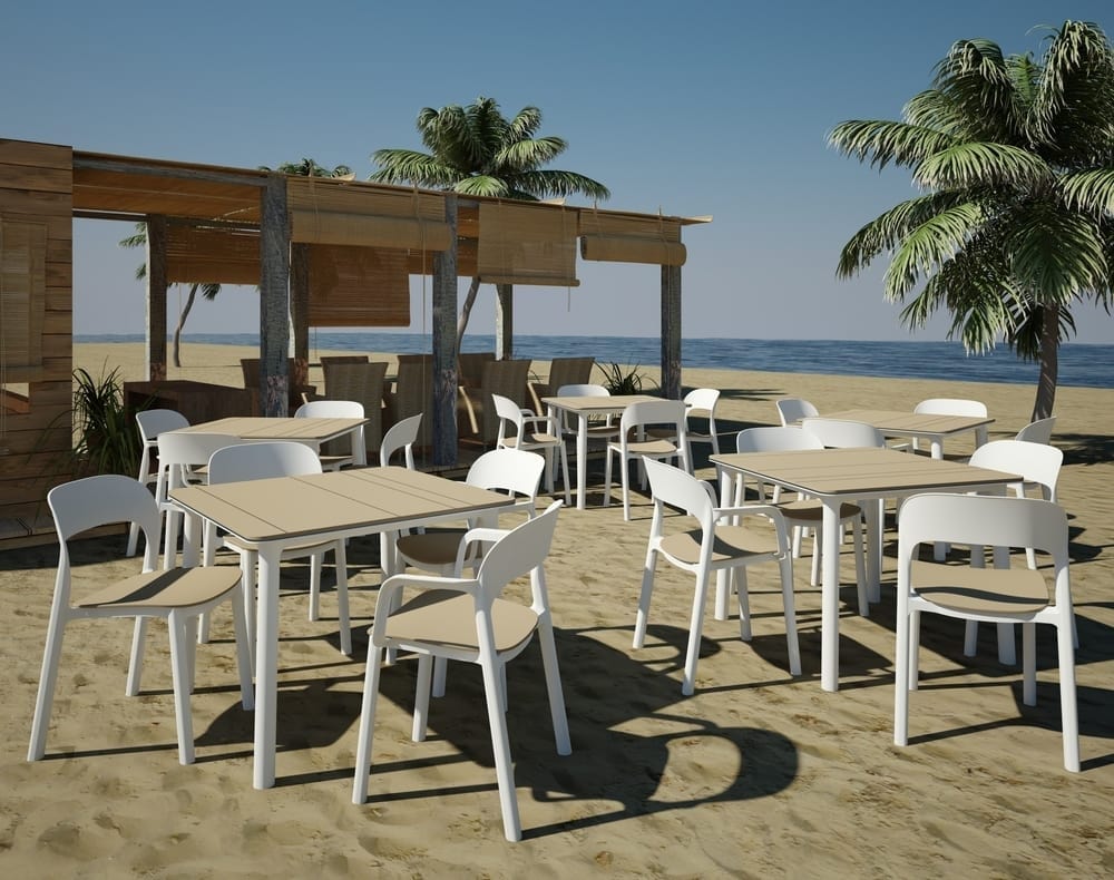 Nat, Square outdoor table, for restaurants and hotels