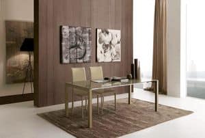 dl50 denver, Rectangular dining table in metal and glass