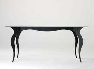 Mir table, Table with tempered satin glass