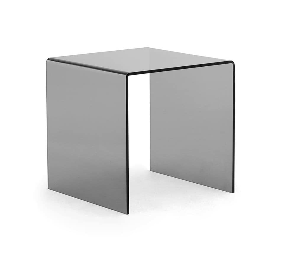 Tre-Di tavolino, Coffee table made of glass for office or waiting rooms