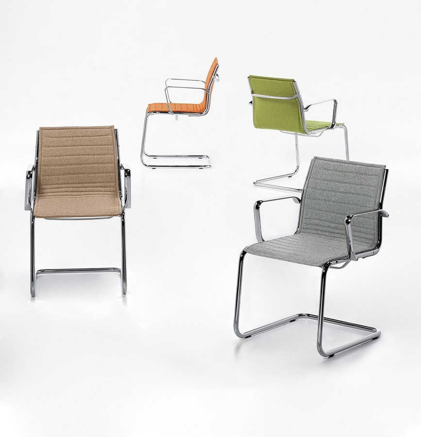 Aalborg Line 03, Sled chair, Horizontal seams, for office