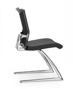 AVIANET 3630, Visitor's chair in chromed metal, padded seat