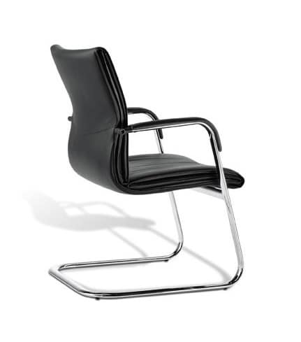 Berlin 03, Visitor chair with integrated armrests, for office