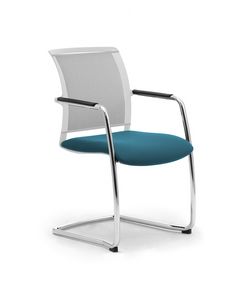 Cometa W relax, Upholstered cantilever chair, with net backrest