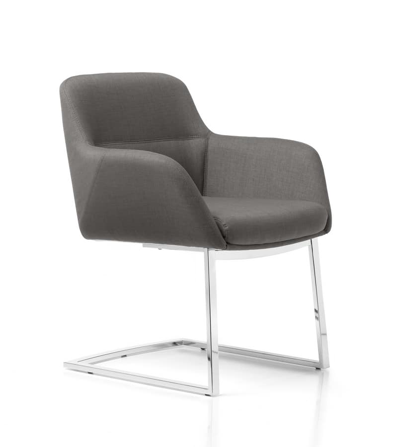 Visitor Chair In Steel For Modern Office Idfdesign