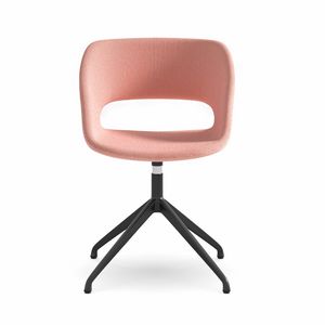 Kabira SP, Swivel chair in painted aluminum, with cushion