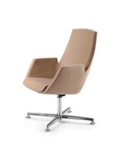 NUBIA 2914, Chair completely padded with 4 spokes chromed base