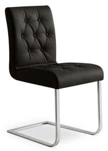 PADOVA, Visitor chair upholstered in quilted leather