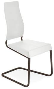 RIETI, Modern visitor chair with sled base in metal
