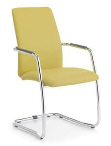 Samba HB 01, Visitor chair upholstered, metal base, for office