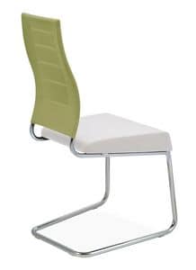 TRICK, Visitor padded chair in metal, for elegant offices