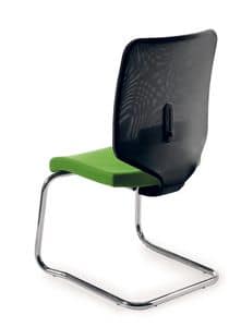 UF 458 S, Sled base chair with net backrest, made in Italy