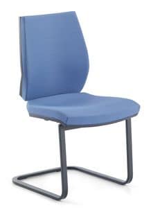 Venus 03, Visitor chair with base in tubular steel, for office