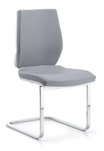 Venus WH 03, Visitor chair upholstered, metal slide, for office