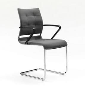 Verso, Office chair with metal structure and upholstered shell