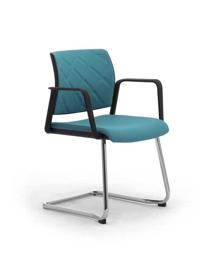 Wiki Tech relax, Cantilever chair with armrests, with rhombus backrest