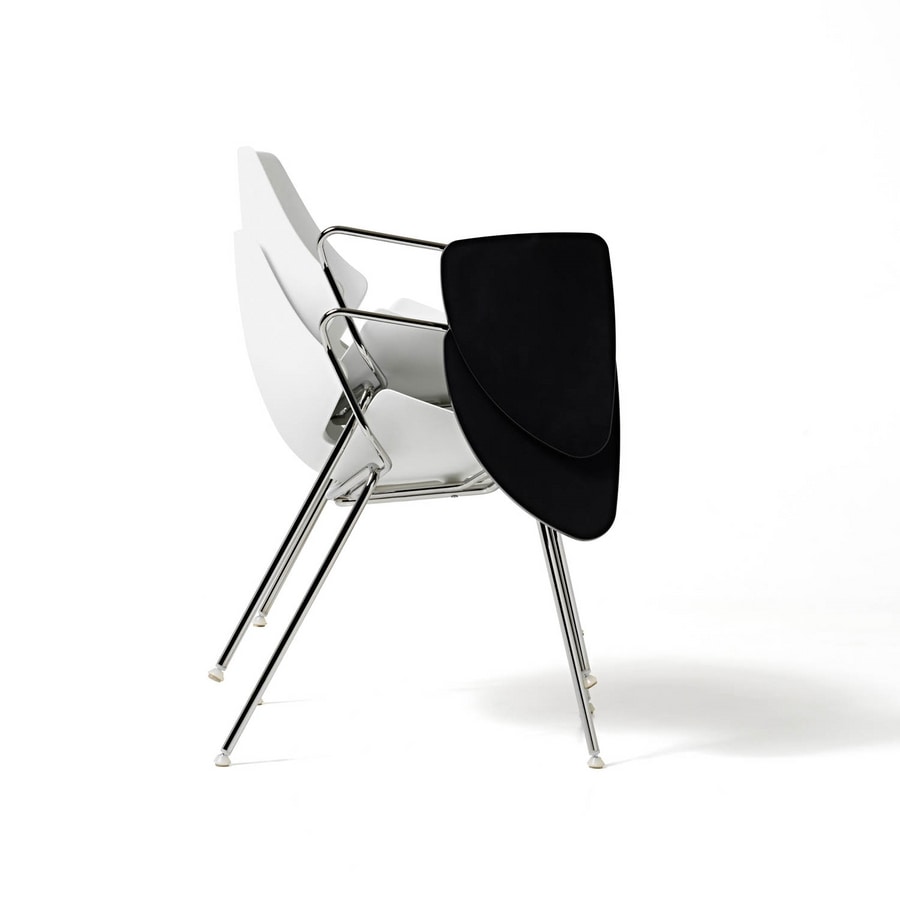 Eon 4 legs, Chair with shell in plastic material, for kitchens