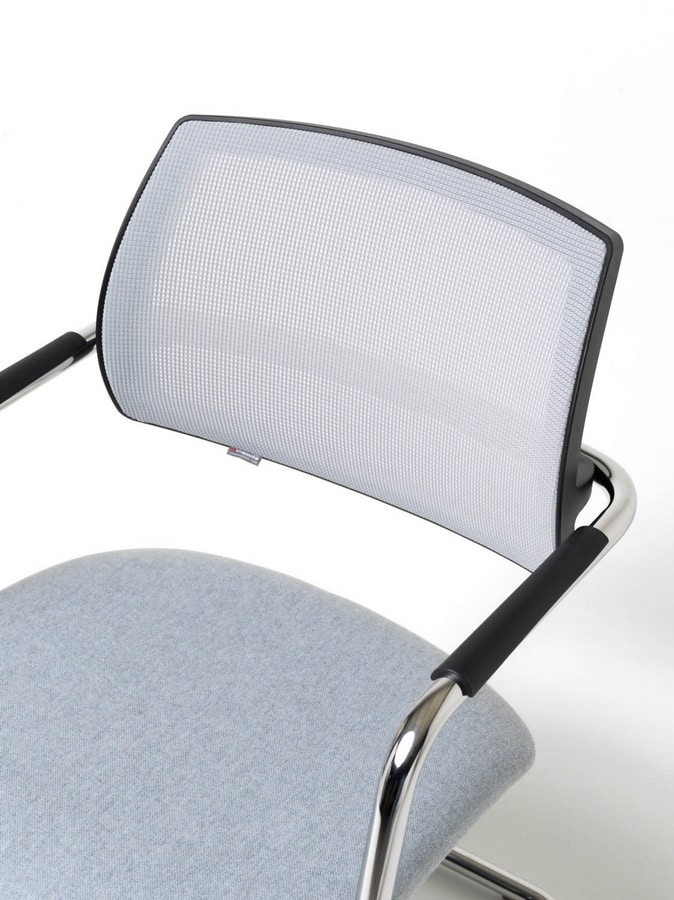 Social mesh, Modern Chair, polyurethane seat, mesh back