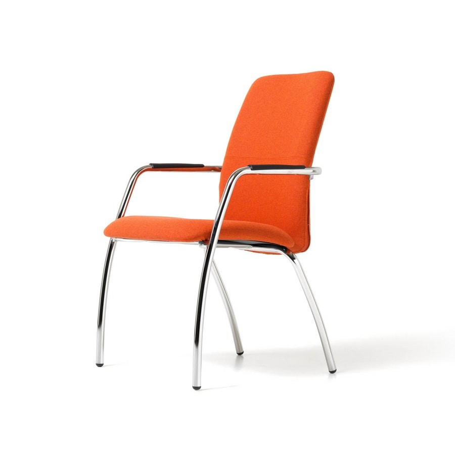 Social, Sled armchair, stackable, metal base, for Office
