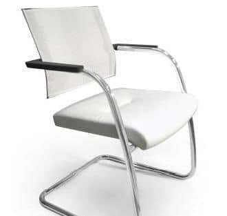 TITANIA 2867, Chair with chromed slad base and mesh back
