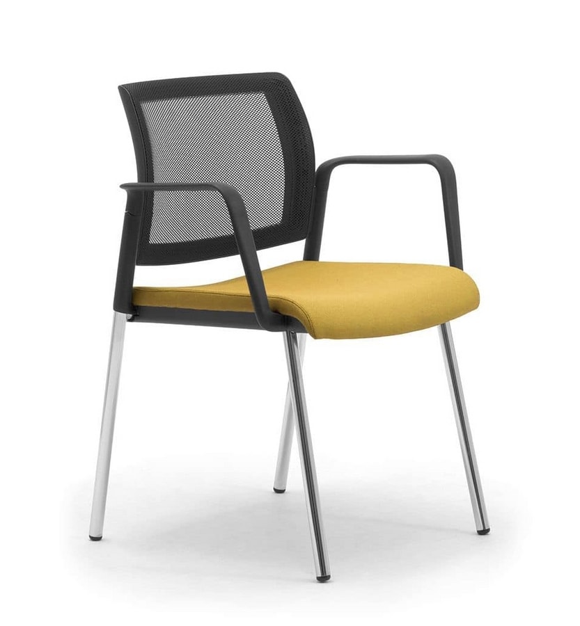Wiki 4g, Chair with mesh backrest ideal for office