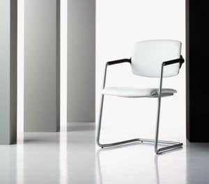 Ariel, Visitor chair, upholstered, in aluminum, for office
