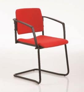 ESSENZIALE sled base, Stackable chair for office with sled base