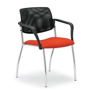 Laila 0583L, Chair with mesh backrest, for meeting rooms and offices