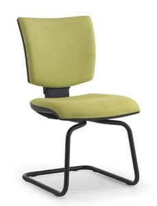 Pole 03, Chair padded visitor, tubular steel, for offices