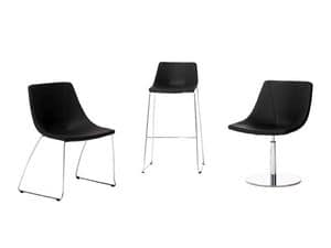 Spazio PL, Chair with chromed steel structure, for waiting room