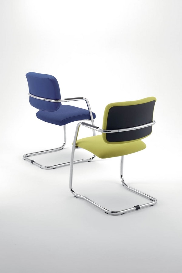 UF 136 / S, Visitor chair with sled and armrests, stackable and versatile