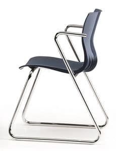 WEBBY 331, Visitor chair with sled base in chromed metal