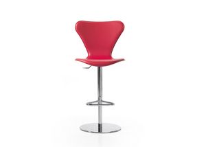 206 Up and Down, Height-adjustable stool, leather seat