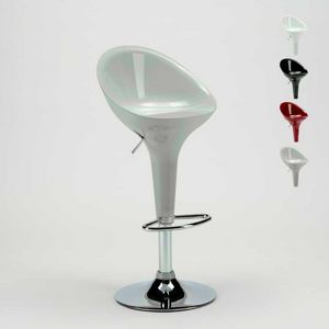 Bar stool and kitchen with swivel chrome peninsula SAN DIEGO Modern design - SGA800SDG, Height-adjustable high stool