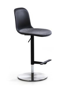 Máni Plastic ST-ADJ, Stool with footrest and adjustable height