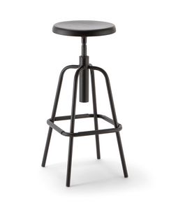 Mea 05, Stool with round height-adjustable seat