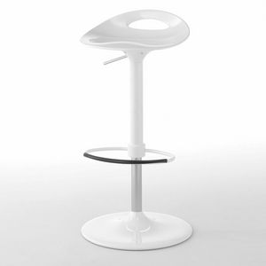 Samba NEW, Swivel stool with adjustable height in san and steel