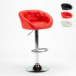 Stool in imitation leather for bar and chesterfield kitchen TUCSON Design - SGA800TUC, Stool in leatherette with adjustable height