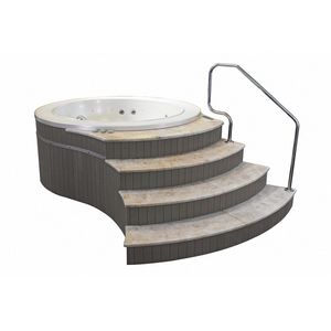 Canaria Freestanding, Mini-pool freestanding, covered with gray oak