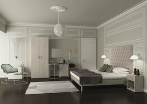 Art. 30110 Perugia hotel room set, Hotel room furniture, bed with tufted headboard