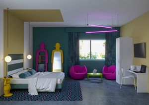 Art. 30624 POP hotel room set, Hotel room furniture in a modern and colorful style