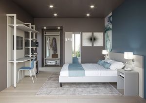 Art. 30895COL Ferrara color, Space-saving metal and wood furniture for hotel rooms