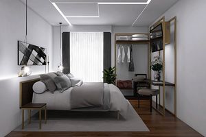 Art. 30898 Smart hotel room set, Hotel room furniture, with double bed convertible into 2 single beds
