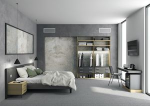 Art. 30930 Garda hotel room set, Modern, linear and functional furniture for accommodation facilities and hotel rooms